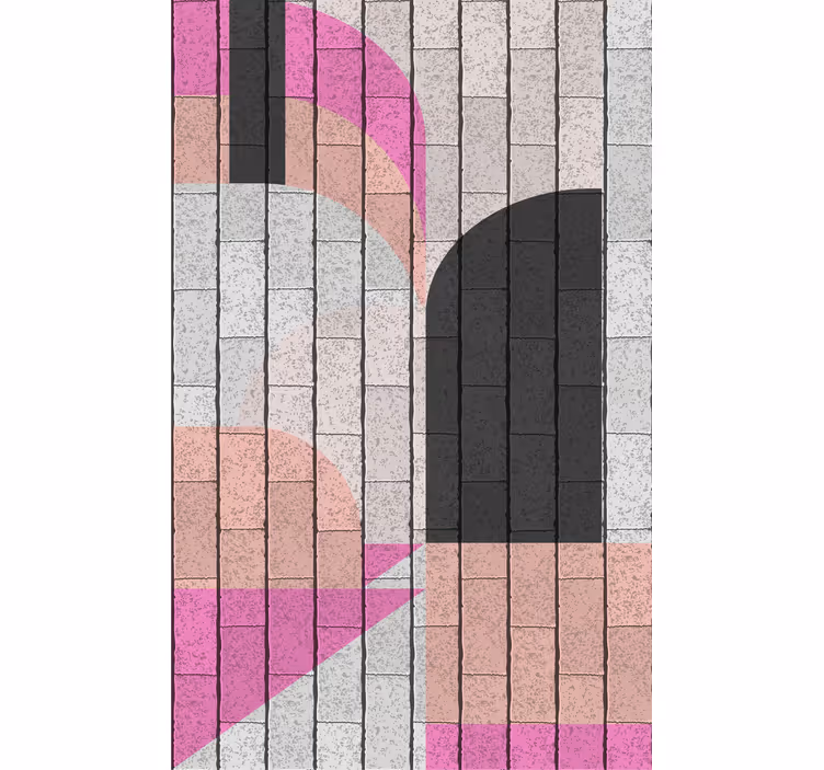 Estor oficina Diseño geométrico gris metalizado y rosa - TenVinilo