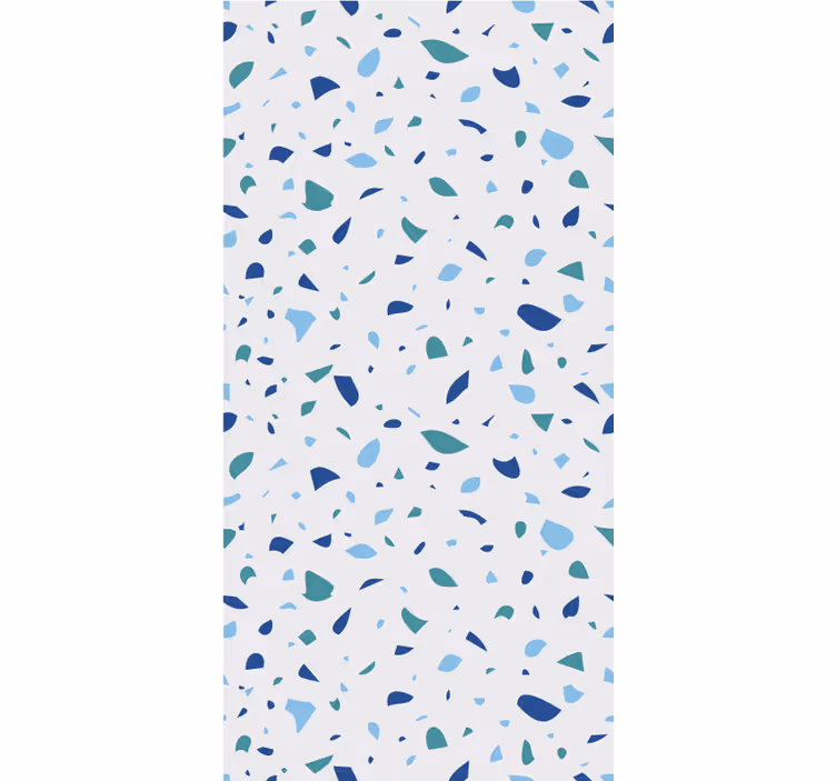 Cortina roller textura efecto terrazo azul - TenVinilo