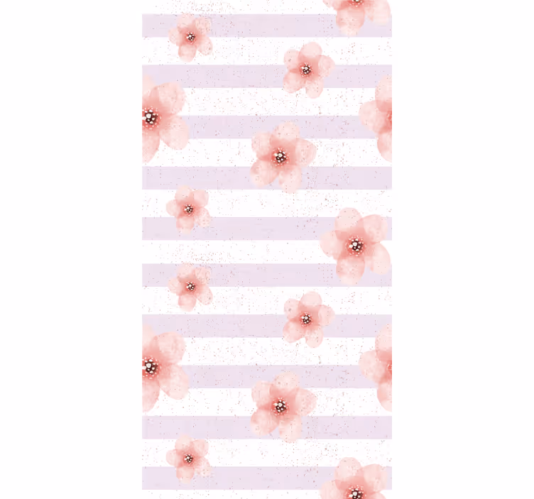 Cortina roller flores rayas florales rosas - TenVinilo