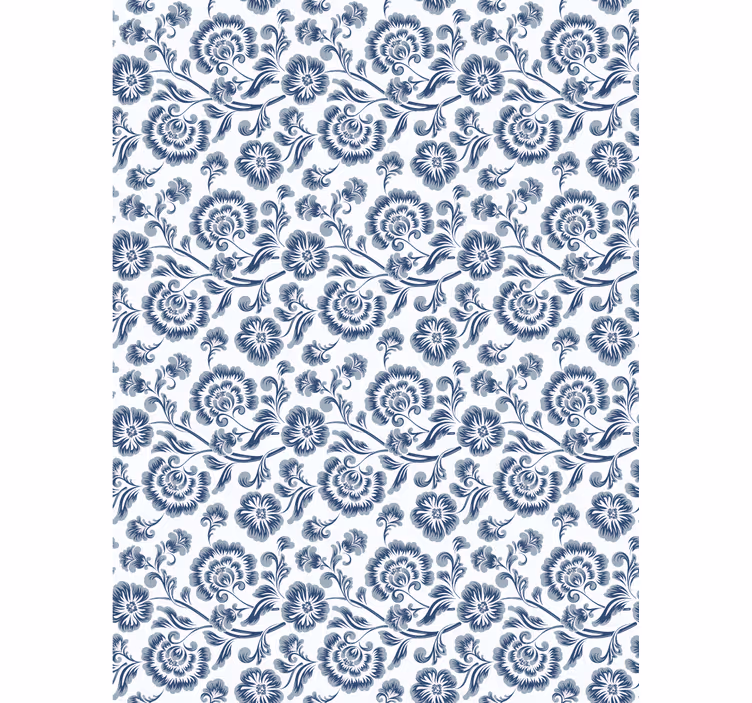 Cortina roller floral elegante tema gris - TenVinilo