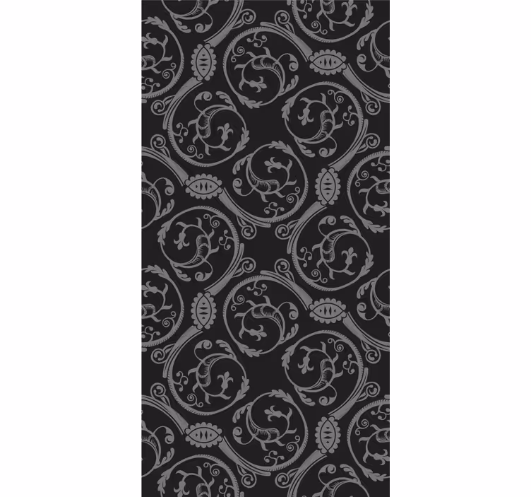 Cortina roller elegante motivo floral gris - TenVinilo