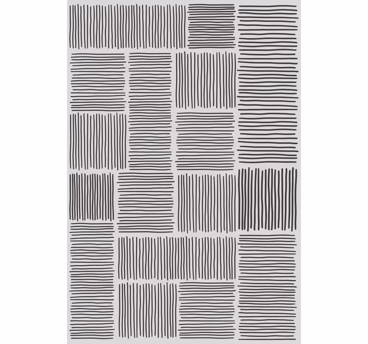 Estor moderno Línea negro blanco decoración de mediados de siglo - TenVinilo