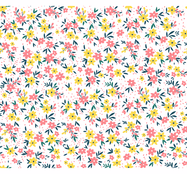 Cortina roller flores patrón de floración floral - TenVinilo