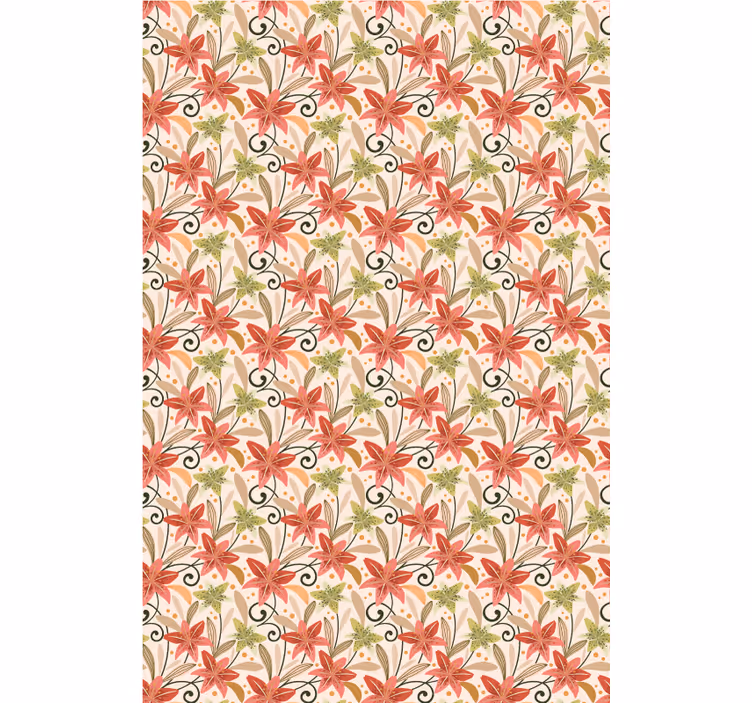 Cortina roller floral con patrón floral vibrante - TenVinilo