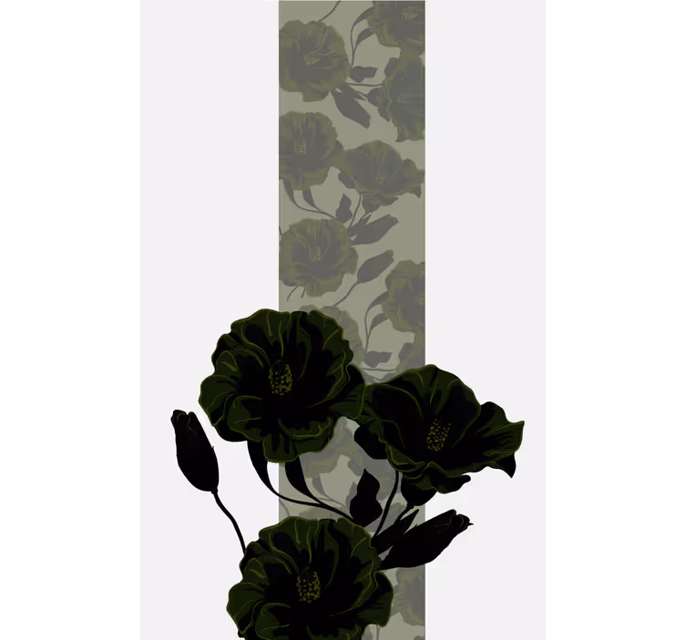 Cortina roller flores arreglo de rosa verde - TenVinilo