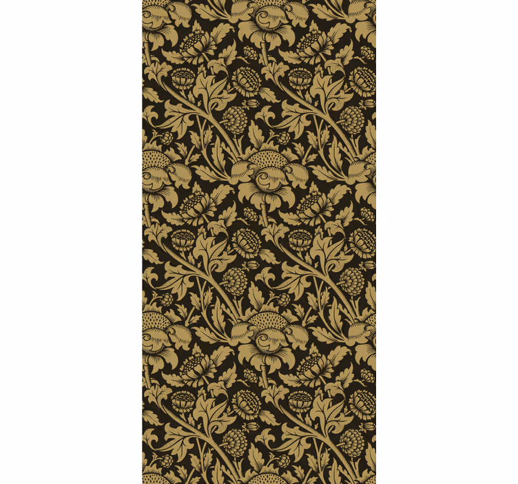 Cortina roller floral patrón beige clásico - TenVinilo