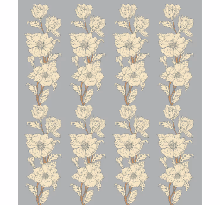Cortina roller floral patrón elegante vertical - TenVinilo