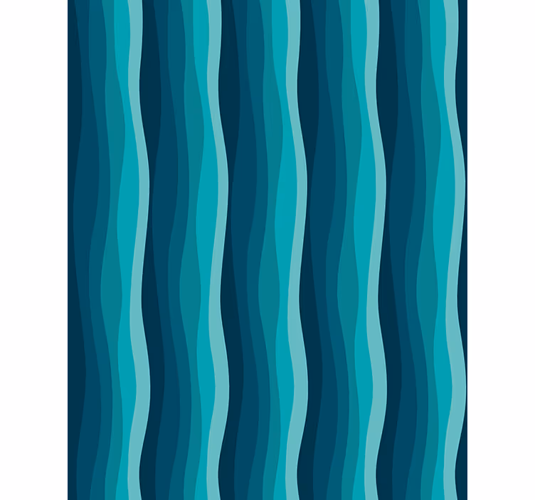 Cortina roller living comedor patrón azul ondulado - TenVinilo