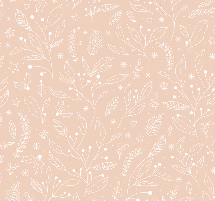 Estor beige plantas navideñas - TenVinilo