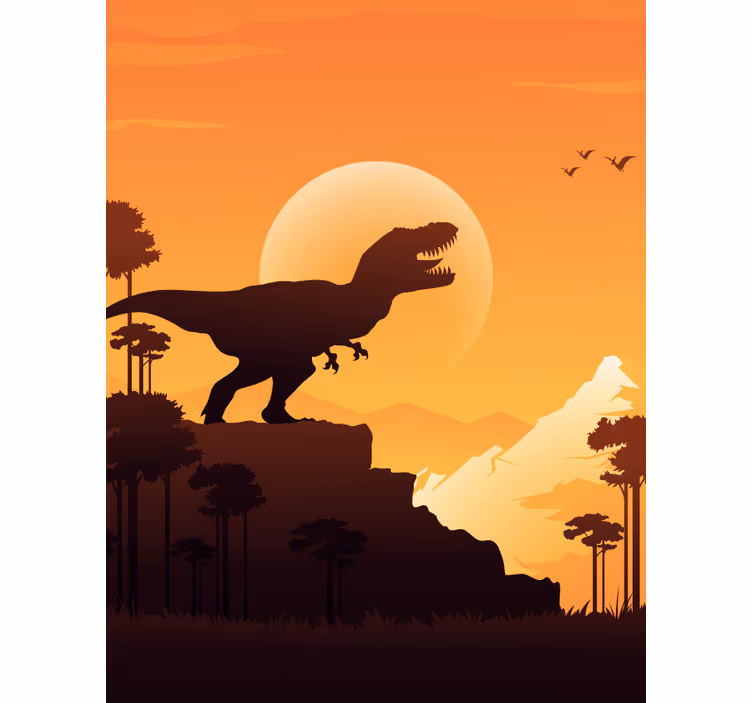 Estor de dinosaurios silueta de tiranosaurio rex - TenVinilo