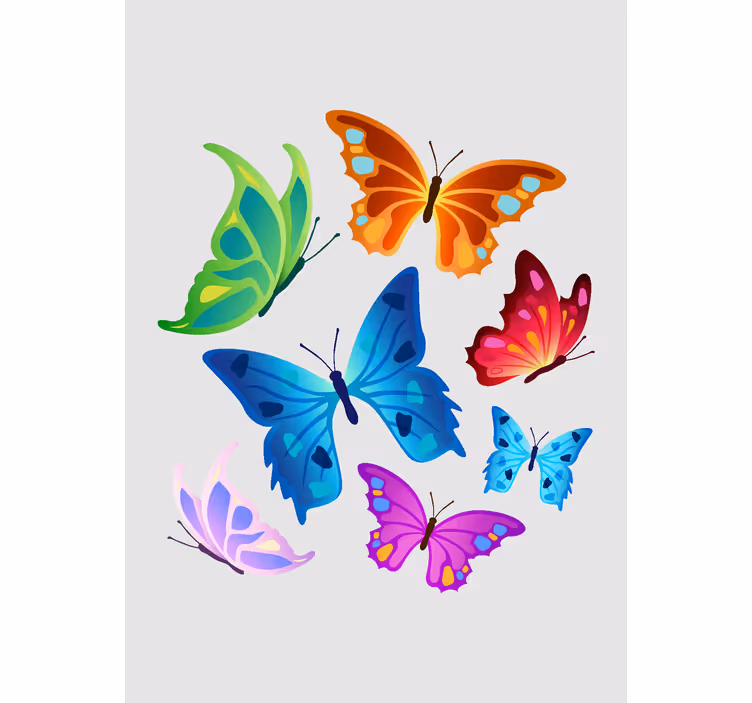 Estor de mariposas grandes alas coloridas - TenVinilo
