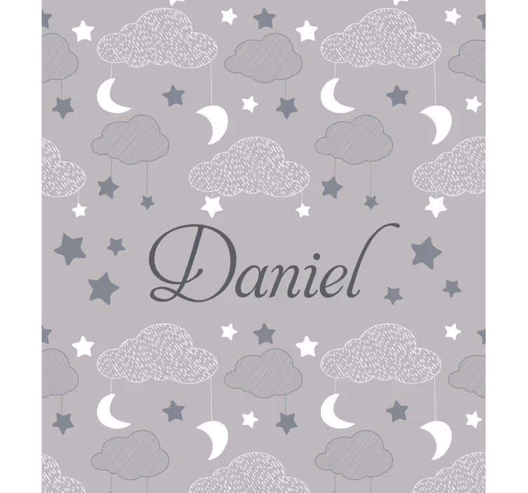 Cortina roller personalizable nubes estrelladas grises - TenVinilo