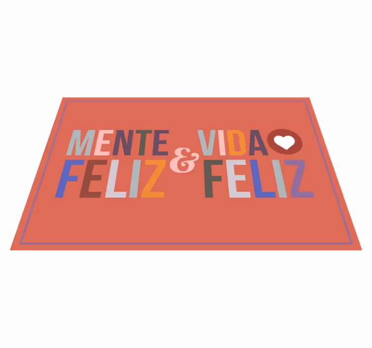 Manteles individuales frase mente feliz - TenVinilo