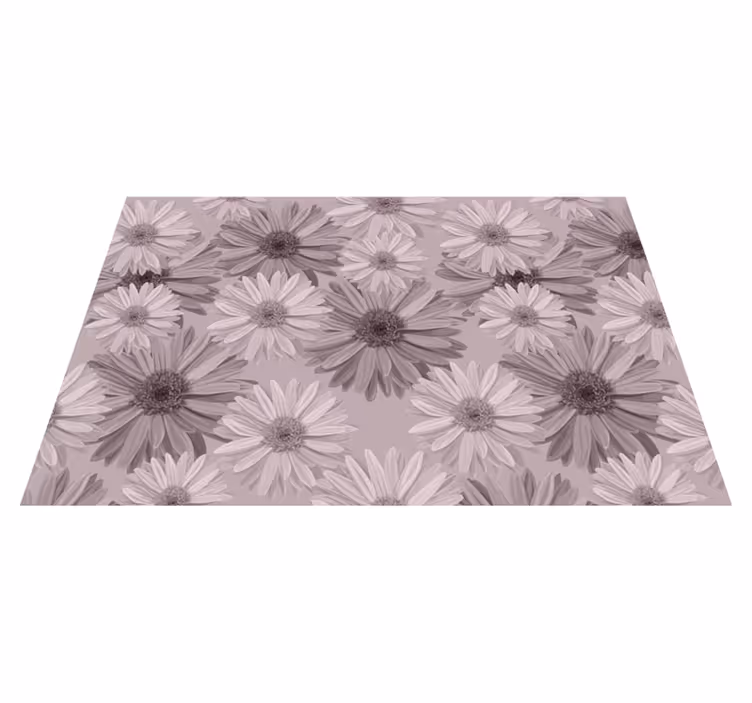 Mantel individual de flores grises bonitas - TenVinilo
