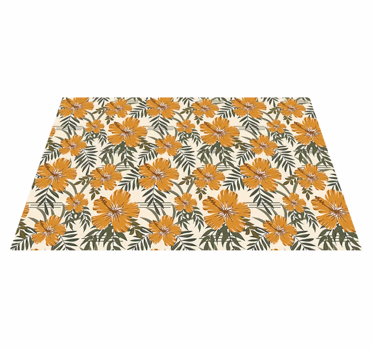 Mantel individual flores tropicales amarillas - TenVinilo