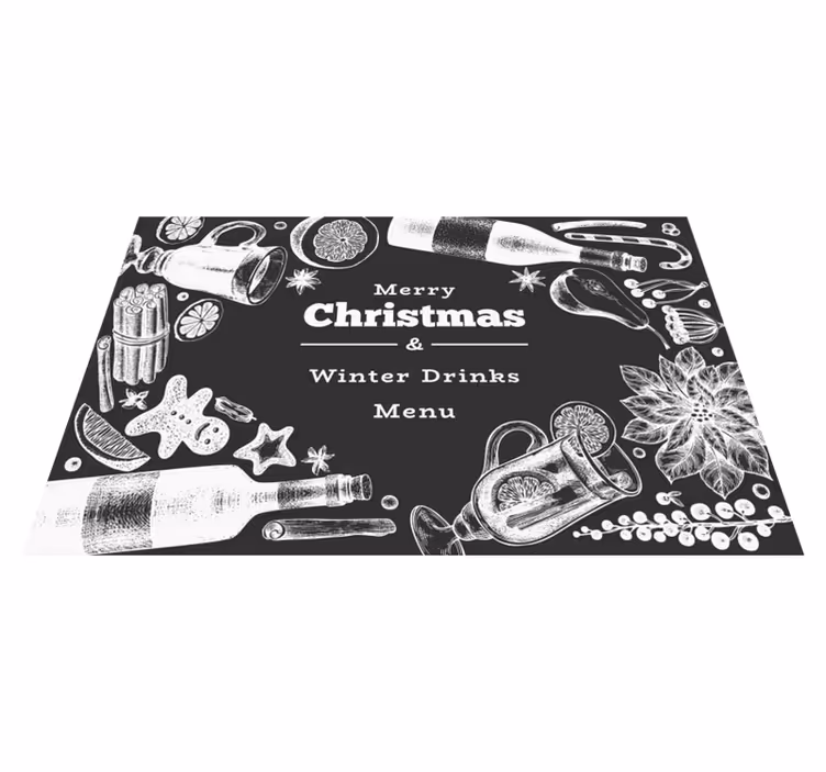 Individual de mesa navideño menú de bebidas festivas - TenVinilo