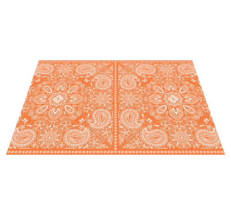 Individual de mesa patrón diseño naranja intrincado - TenVinilo