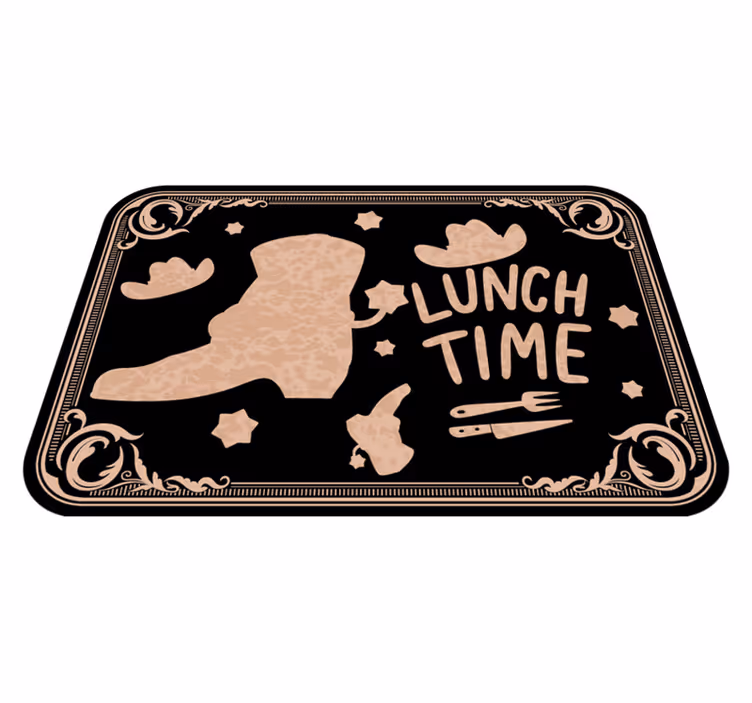 Individual de mesa frase hora del almuerzo oeste - TenVinilo