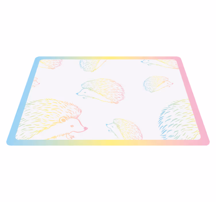 Individual de mesa infantil patrón de erizos coloridos - TenVinilo