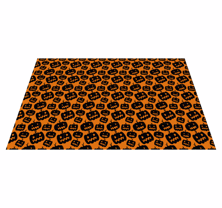 Individual de mesa halloween patrón de calabazas aterradoras - TenVinilo