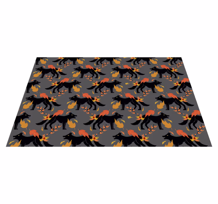 Individual de mesa halloween zorros con llamas - TenVinilo