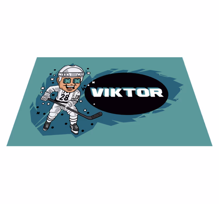 Individual de mesa infantil jugador de hockey caricatura - TenVinilo