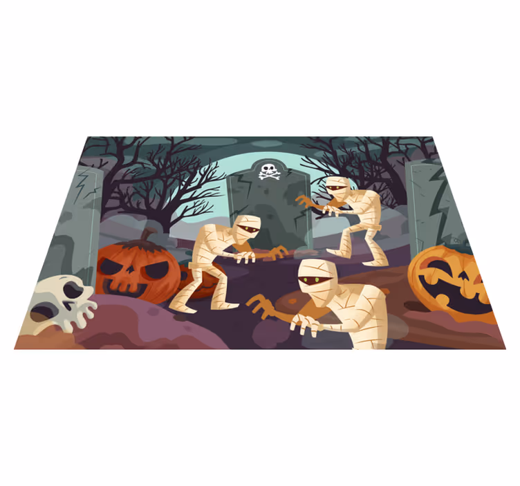 Individual de mesa halloween momias emergentes cementerio - TenVinilo
