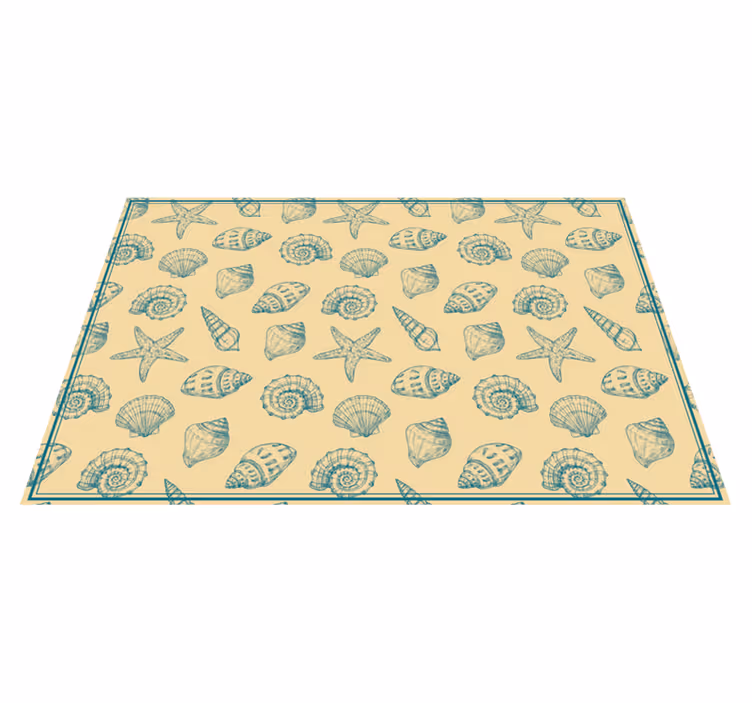 Mantel individual beige conchas dibujadas - TenVinilo
