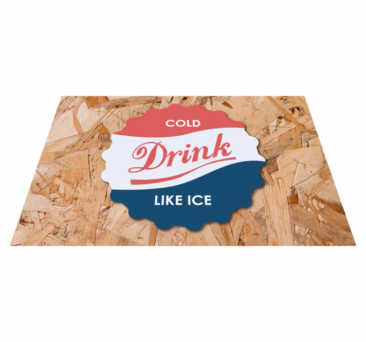 Individual de mesa frase bebida fría como hielo - TenVinilo