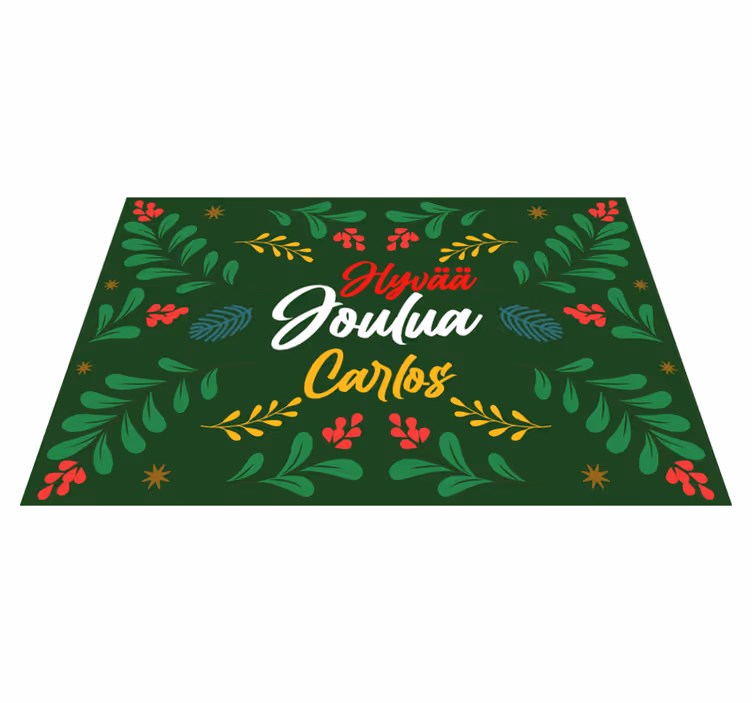 Individual de mesa navideño patrón de vegetación festiva - TenVinilo