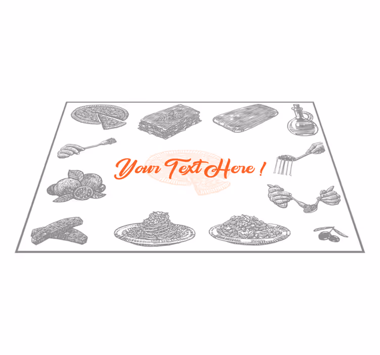 Individual mesa original estilo ilustración de comida - TenVinilo