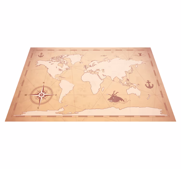 Manteles individuales de vinilo de mapa del mundo vintage - TenVinilo