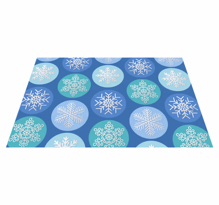 Mantel individual navideño Copos de nieve en círculos - TenVinilo