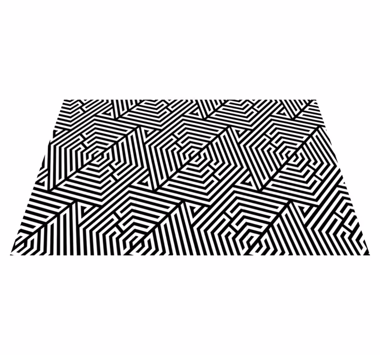 Individual mesa moderno patrón geométrico negro - TenVinilo