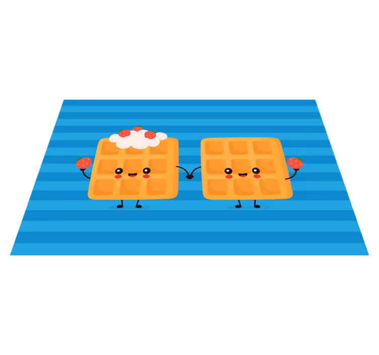 Individual de mesa infantil amigos de waffle feliz - TenVinilo