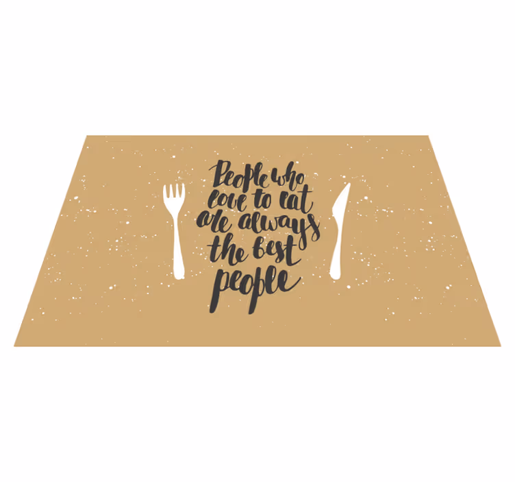 Individual de mesa frase cita con tenedores - TenVinilo