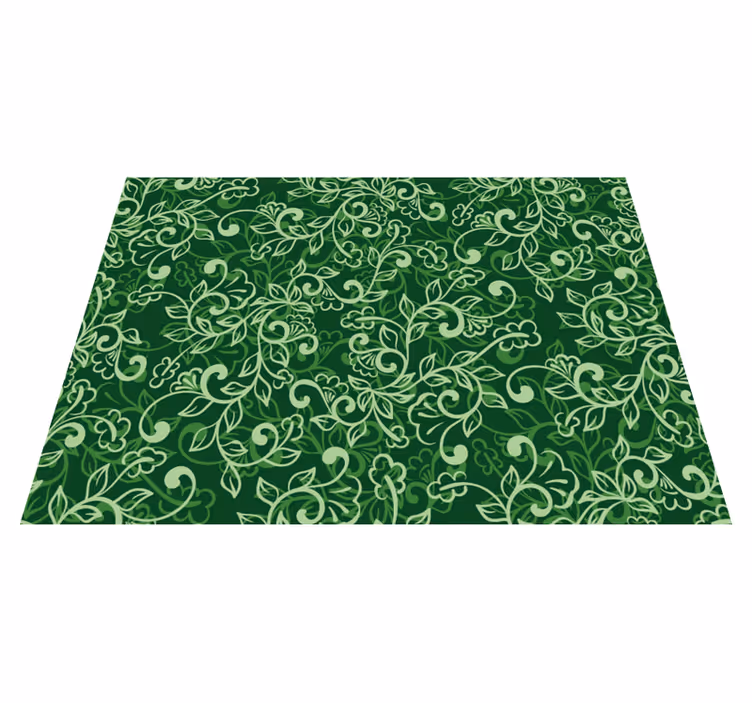 Individual de mesa patrón floral verde - TenVinilo
