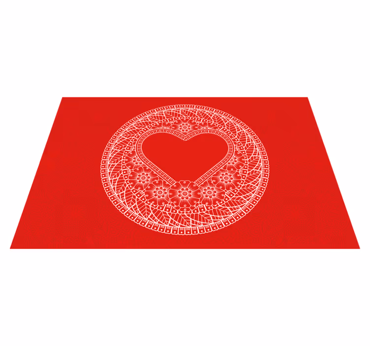 Individual de mesa frase patrón de motivos de corazón - TenVinilo