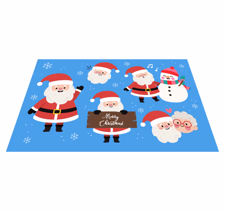 Individual de mesa navideño personajes de santa - TenVinilo