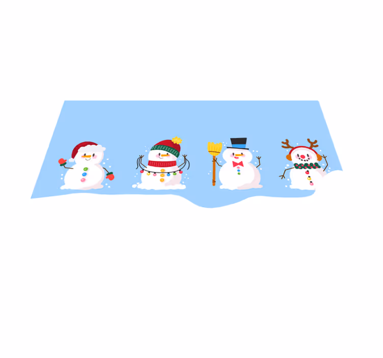 Manteles individuales navideños 4 lindos muñecos de nieve - TenVinilo