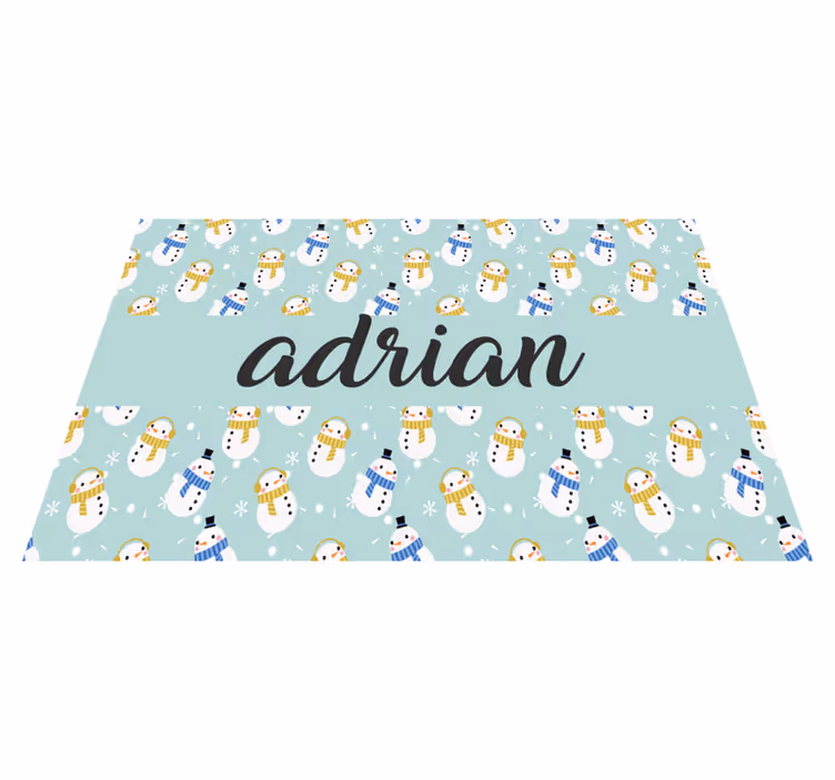 Individual de mesa navideño diseño de muñeco de nieve - TenVinilo
