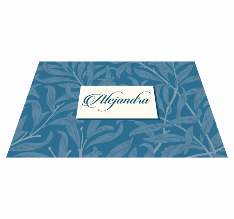 Individual mesa personalizable diseño de hoja elegante - TenVinilo