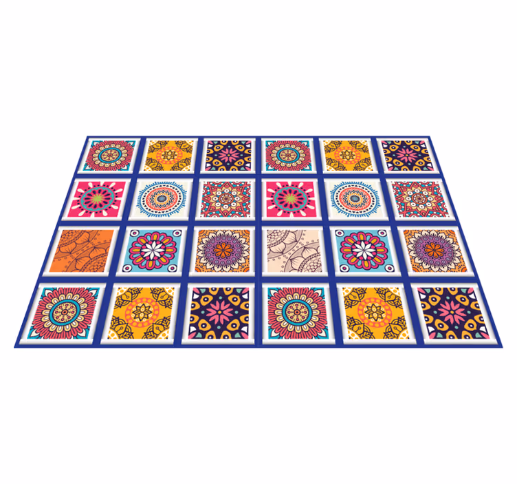 Individual mesa original patrones florales geométricos - TenVinilo