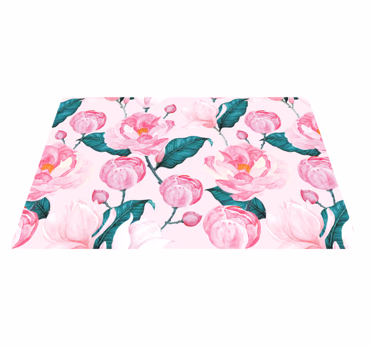 Individual mesa original patrón floral rosa - TenVinilo