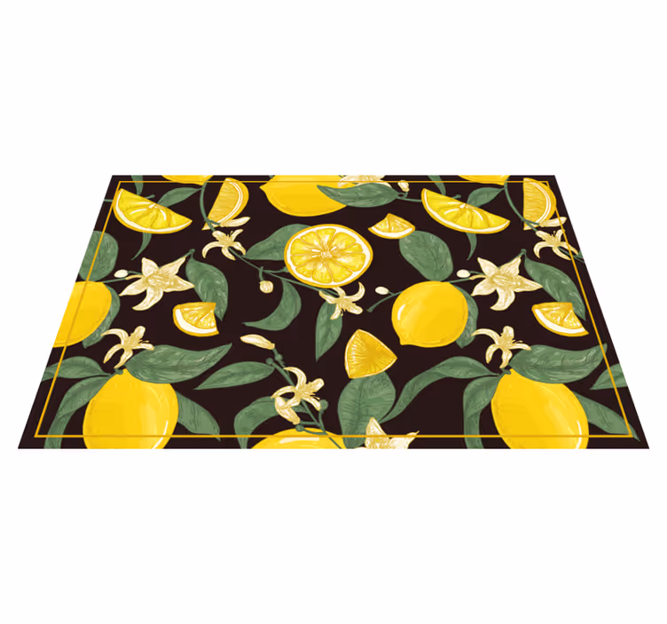 Individual mesa original patrón de limones y flores - TenVinilo