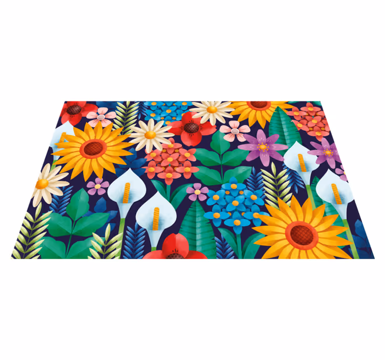 Individual mesa original arreglo floral vibrante - TenVinilo