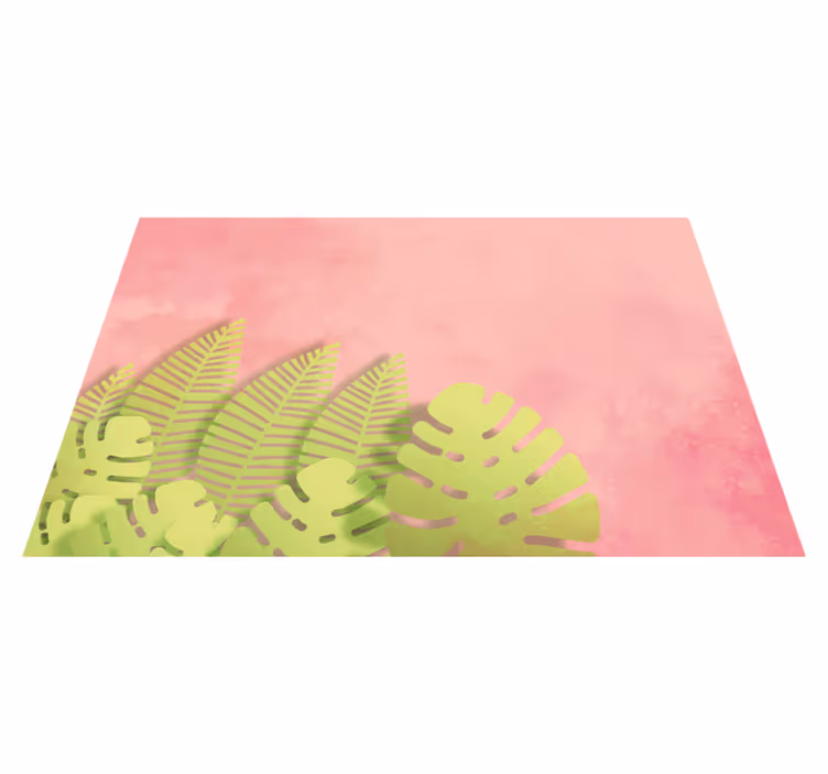 Manteles individuales de vinilo monstera de fondo rosa - TenVinilo