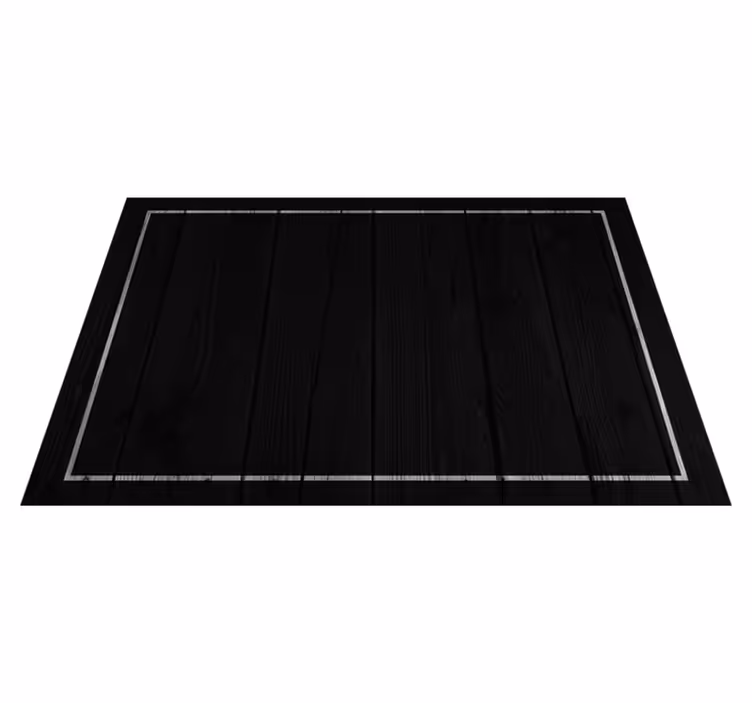 Mantel individual elegante Negro con borde blanco - TenVinilo