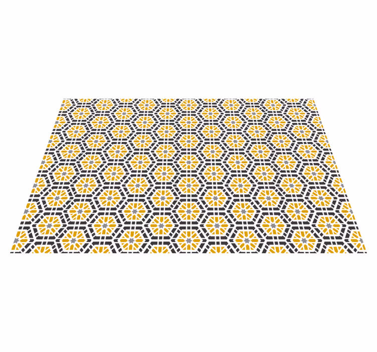 Mantel individual moderno Patrón amarillo hexagonal - TenVinilo