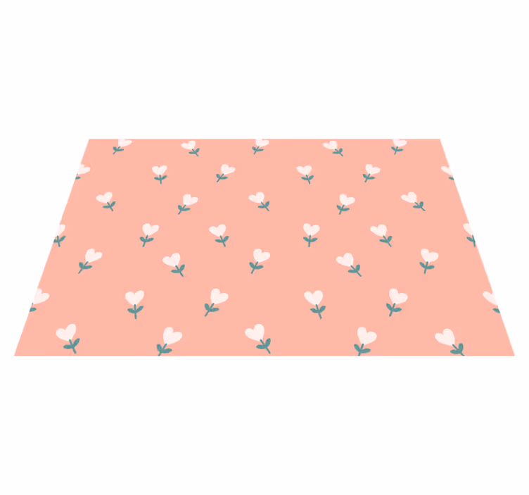 Mantel individual moderno Patrón de flores en forma de corazón - TenVinilo